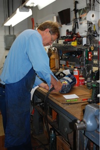 James repairing